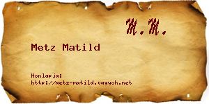 Metz Matild névjegykártya